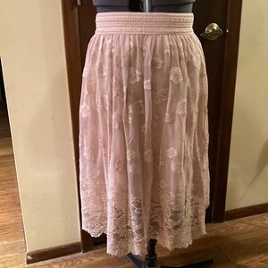 Pink floral skirt